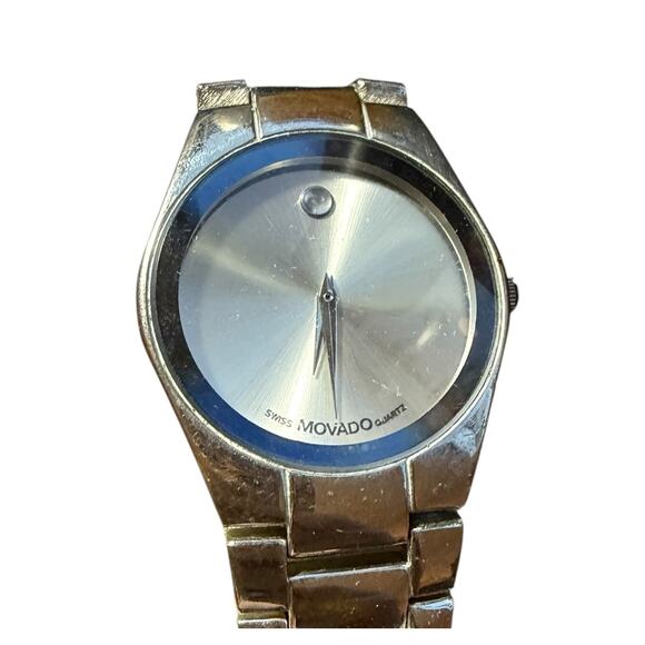 Movado Swiss Quartz Museum Dial Men's Watch Silver Tone Stainless Steel Bracelet